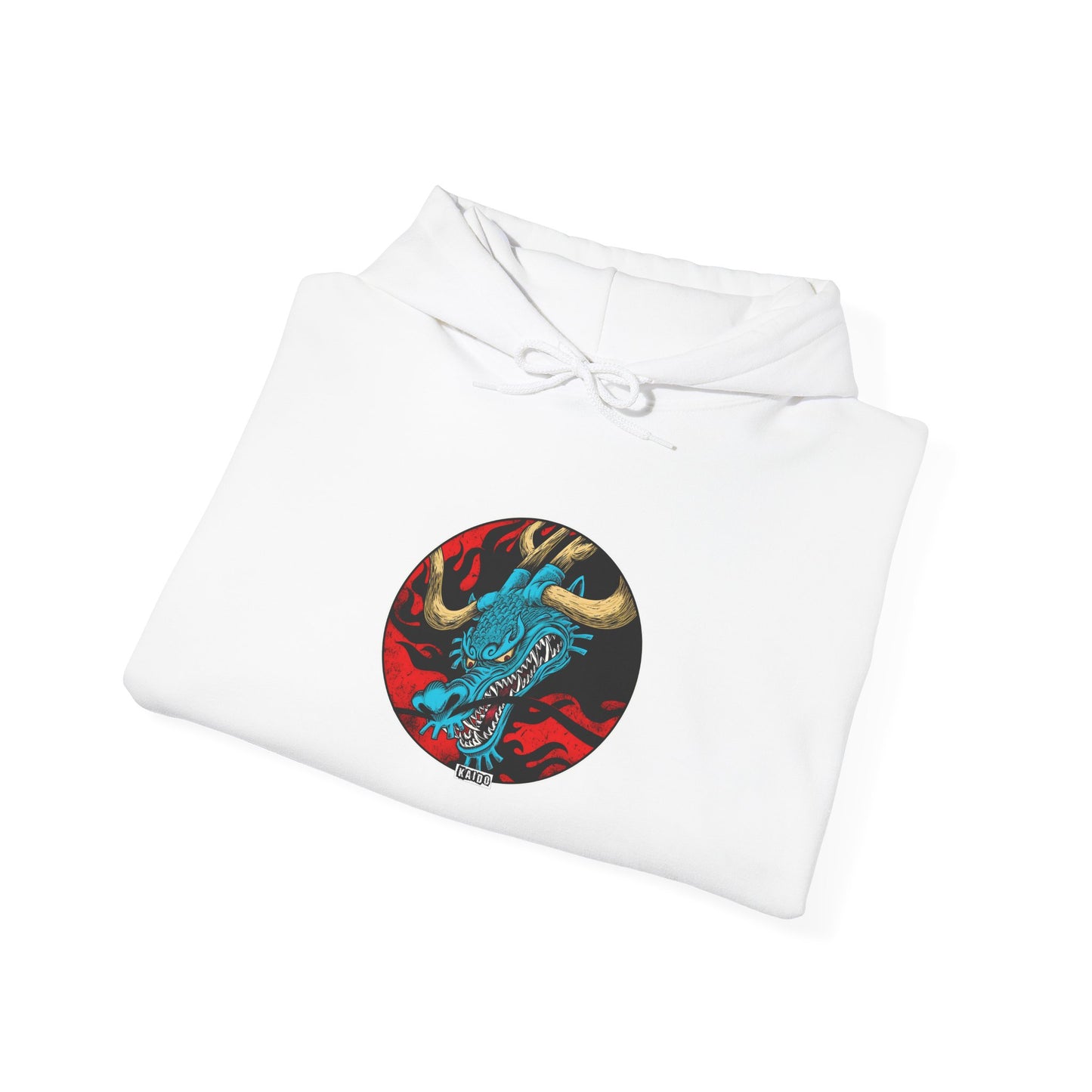 Blue Dragon & Samurai Hoodie | Japanese Oni Warrior Illustration