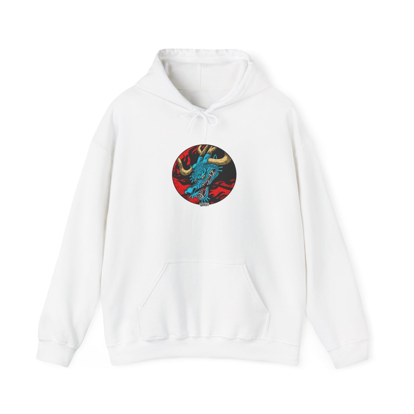 Blue Dragon & Samurai Hoodie | Japanese Oni Warrior Illustration