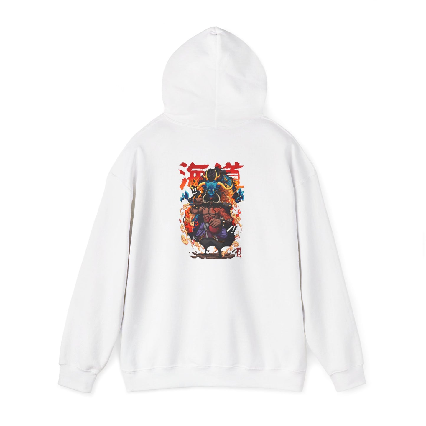 Blue Dragon & Samurai Hoodie | Japanese Oni Warrior Illustration